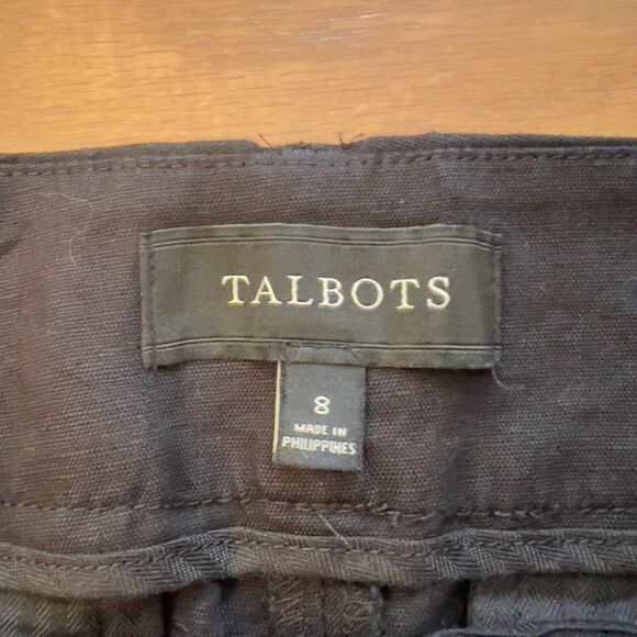 Talbots 5" Midi Chino Shorts Size 8 Black Linen Blend - Picture 3 of 8